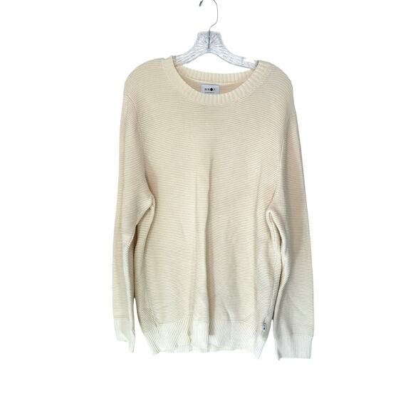 NN07 No Nationality Men's Cream Basic Loke Casual Knit Crew Neck Sweater Size XL - Picture 1 of 13